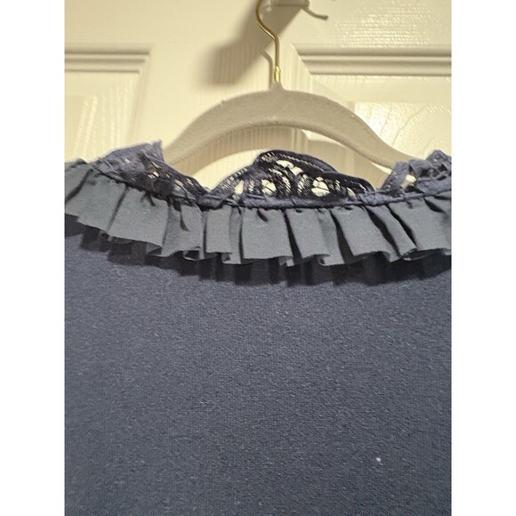 Coldwater Creek Ruffle Cardigan Dark Blue Button Up Womens Size 3X - Picture 7 of 8